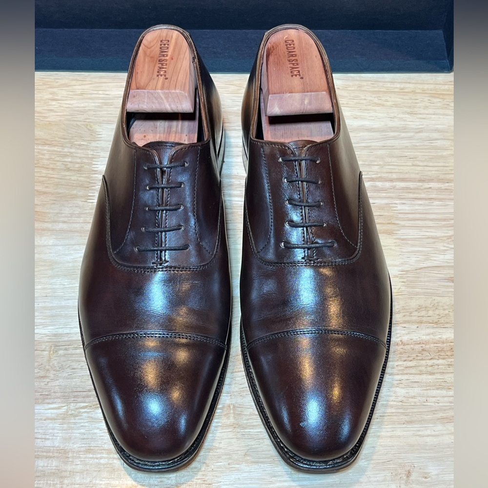Crockett & Jones Audley Men's Dark Brown Leather Cap Toe Oxfords US Sz 8.5D